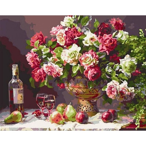 Beautiful Fruits and Flowers Painting
