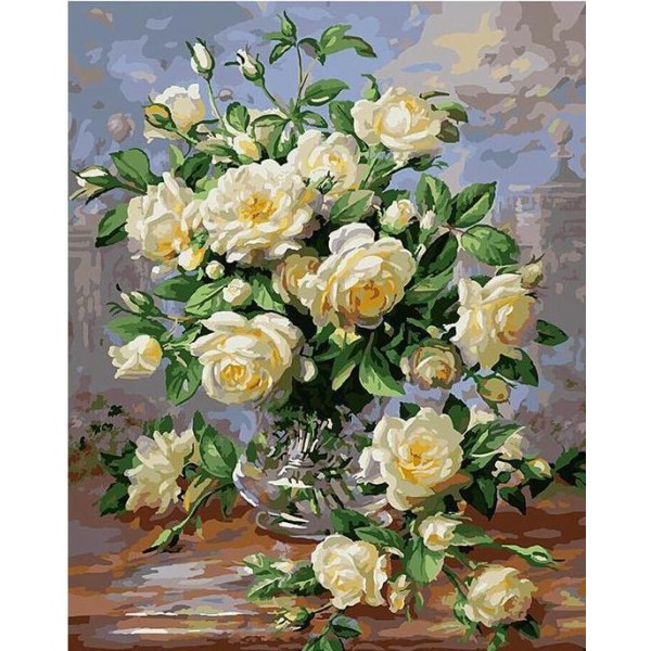 Artistic White Flowers Painting