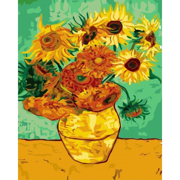 Beautiful Sunflowers in vase Paint By Numbers Kit
