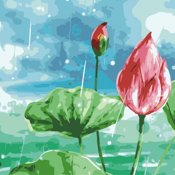 Rain Drops on Red Tulips DIY Art