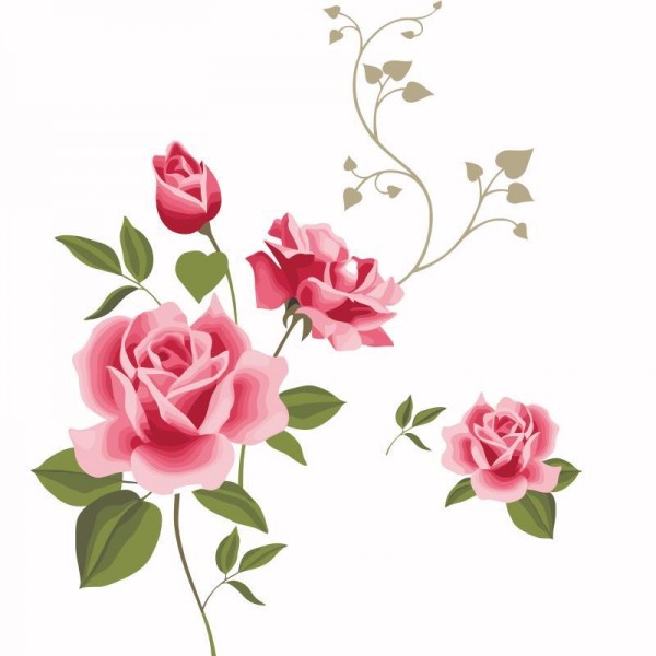 Beautiful Pink Rose Paint by Numbers