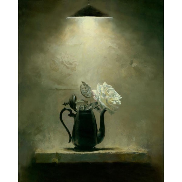 White Rose Under Light Painting