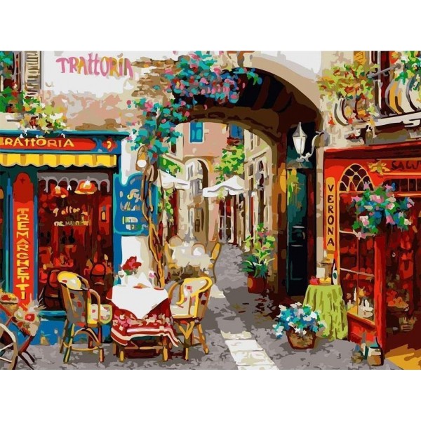 A Colorful Street View Paint By Numbers Kit