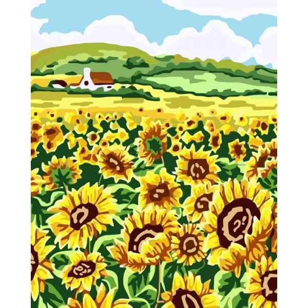 Sunflower Floral Field Paint By Numbers