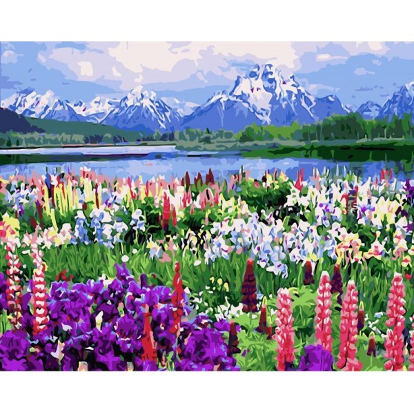Beautiful Mountains And Flowers
