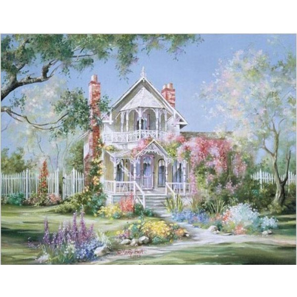 Beautiful Castle & Garden DIY Oil Painting By Numbers