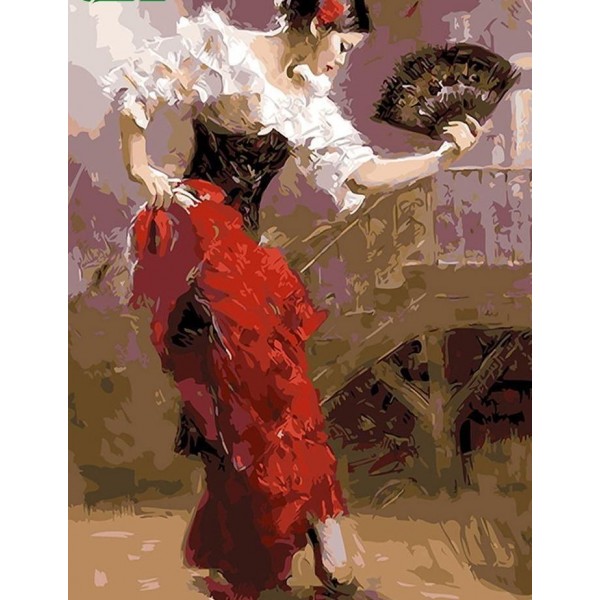 A Girl dancing holding a Fan