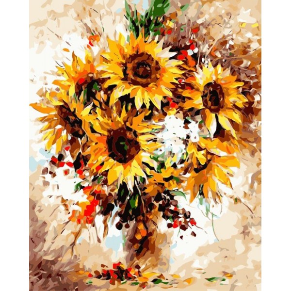Sunflowers In Vase Painting