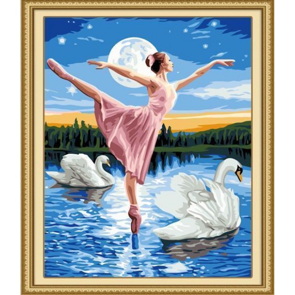 Beautiful Dancing Girl Painting with Paint by Numbers