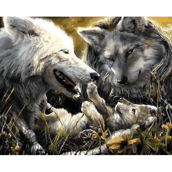 Wolves Family Painting Kit