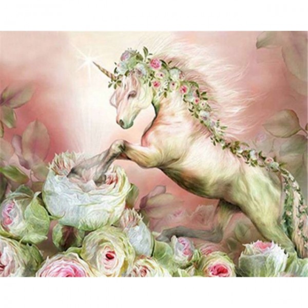 Floral Design Unicorn - Paint By Numbers