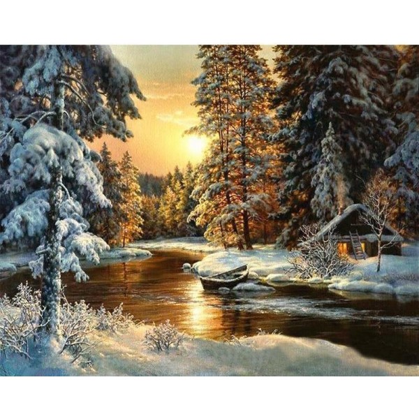 Sun set in the Snow Forest - DIY Order today