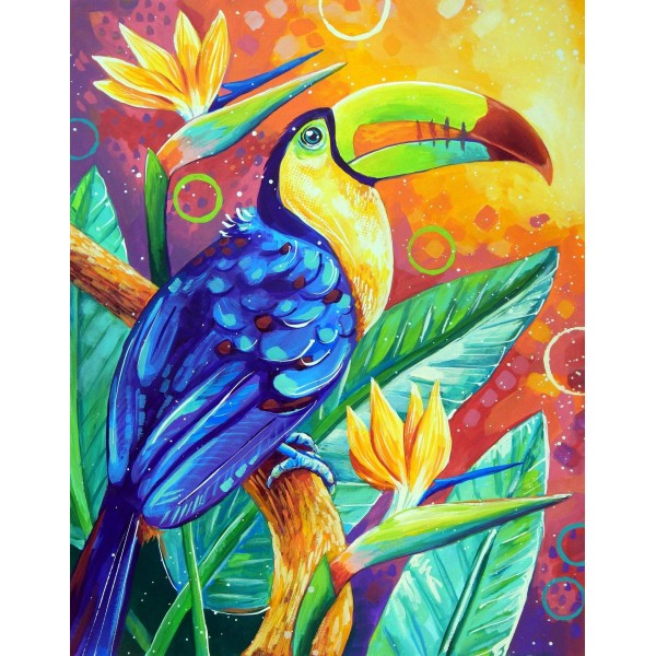 Toucan Among Birds of Paradise - Art by Sandra Trubin