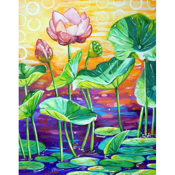 Lotus Pond - Art by Sandra Trubin