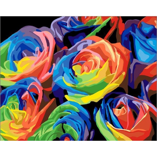 Colorful Rose Flowers DIY Painting Kit