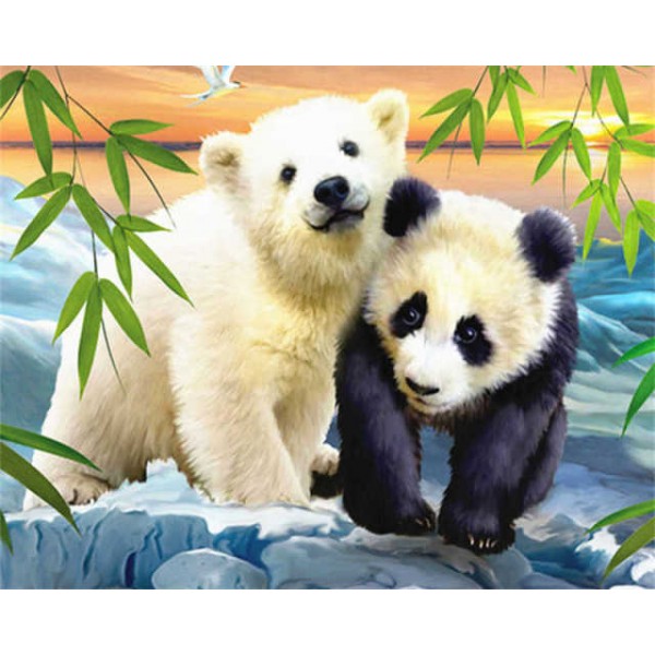 Adorable Panda Cubs- DIY Paint By Number