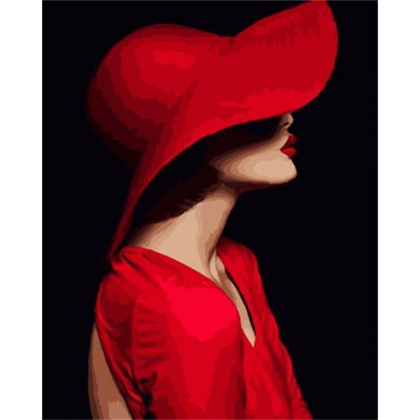 A Lady in Red Hat
