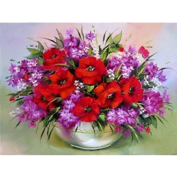 Colorful Flowers Painting by Numbers Kit for Adults