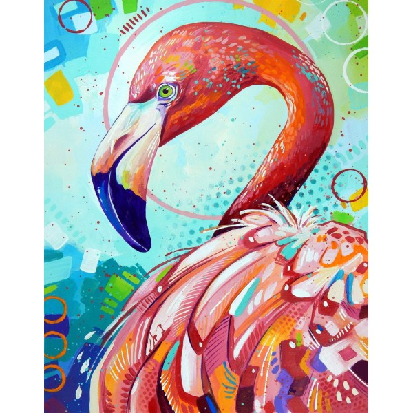 Flamingo on a Sunny Day - Art by Sandra Trubin