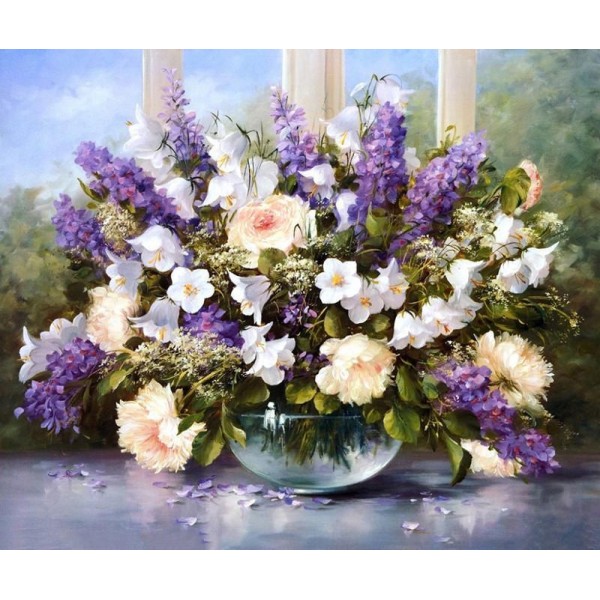 Beautiful Colors of Flowers Numbered Painting Kit
