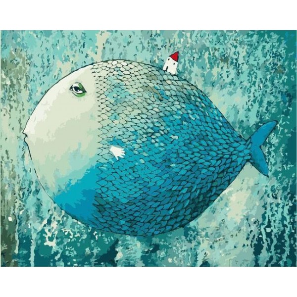 Big Fish Painting DIY with Paint by Numbers for Kids