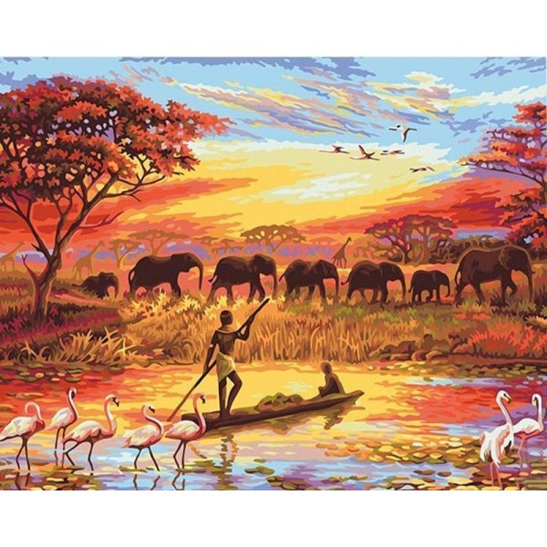 Africa Elephants & Sunset