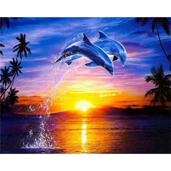 Gorgeous Dolphins - Paint By Numbers