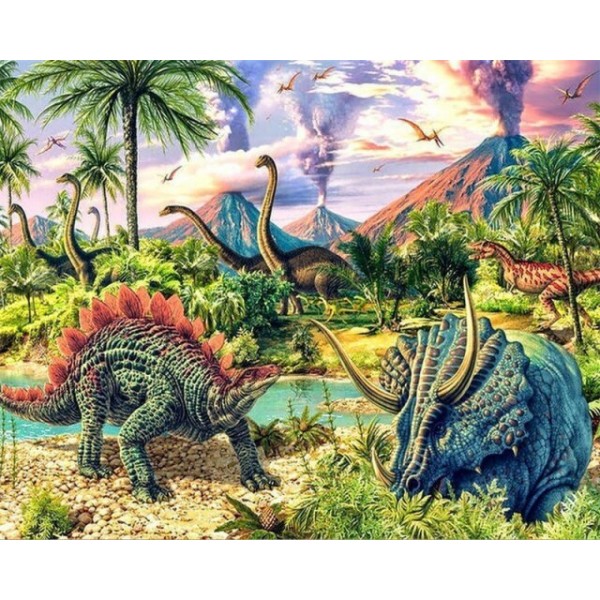 Dinosaur's Landscape - Paint By Numbers