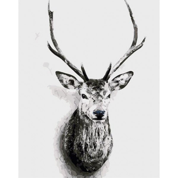Black and White Deer Paint by Numbers Painting
