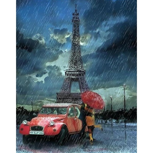 Raining on Eiffel Tower