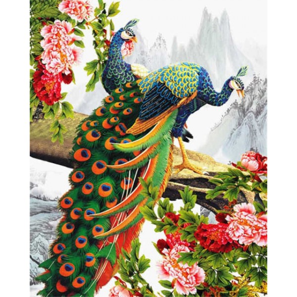 Royal Peacocks- DIY Paint By Numbers