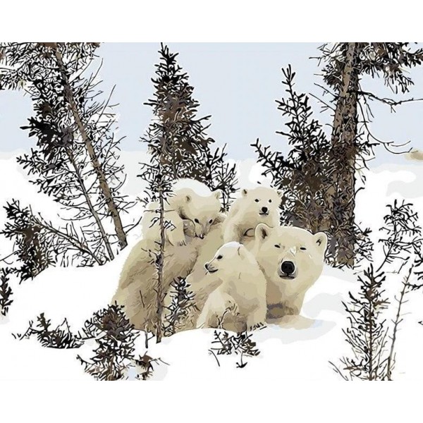 Polar Bears Family Painting
