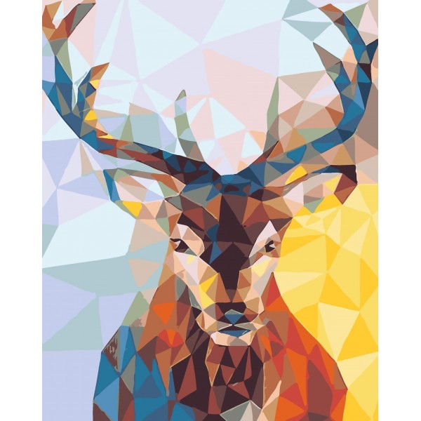 "Abstract Deer" Easy Paint by Numbers Kit
