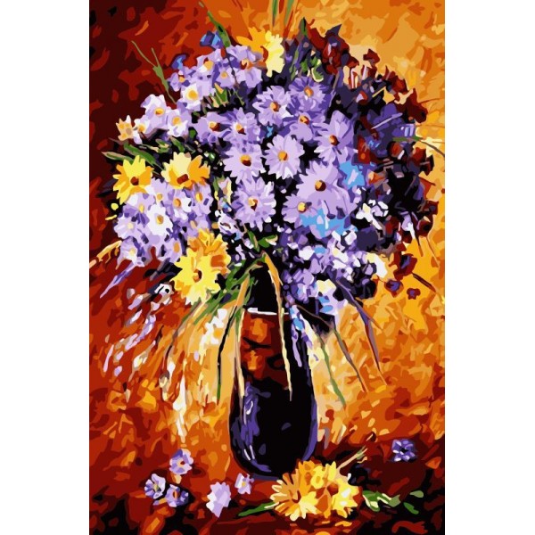 Abstract Flowers And Vase