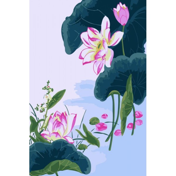 Abstract Lotus Flowers Paint By Numbers Kit